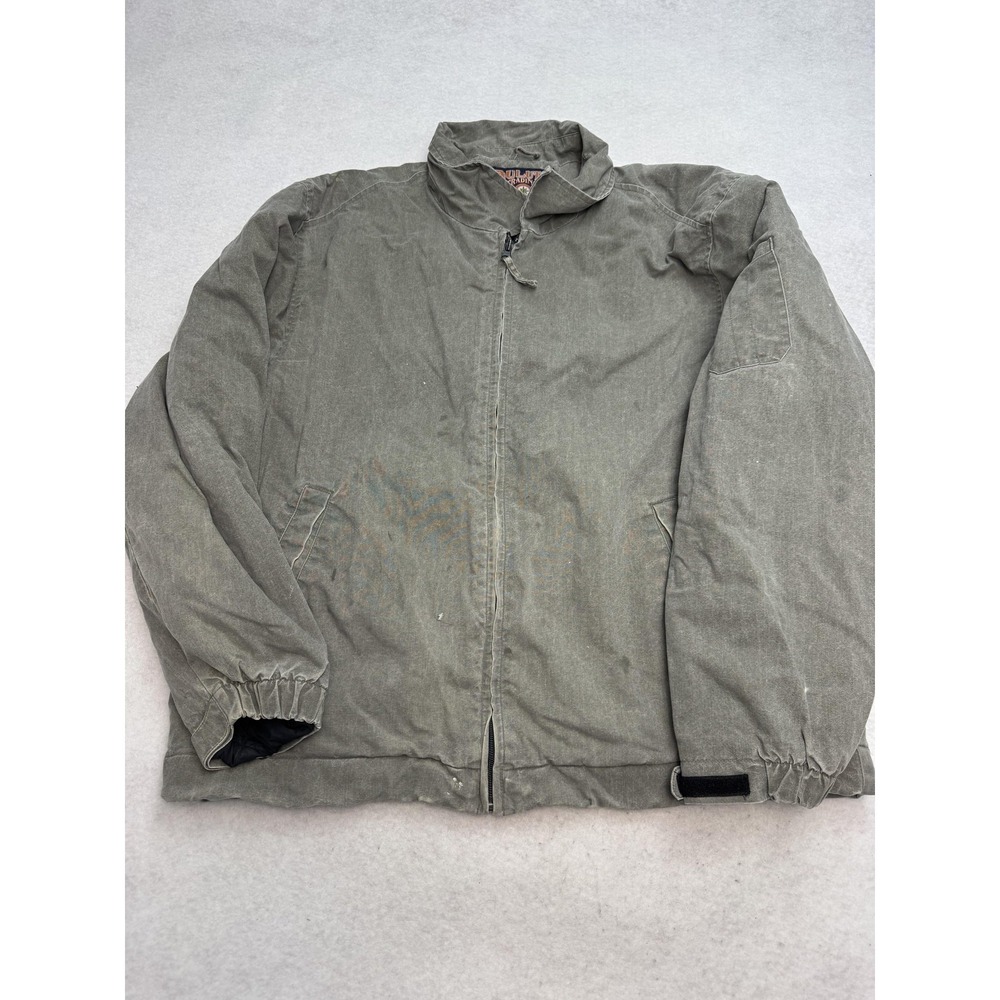 Duluth Trading Co Jacket Mens Large Gray Nylon Quilted Lined Workwear Coat